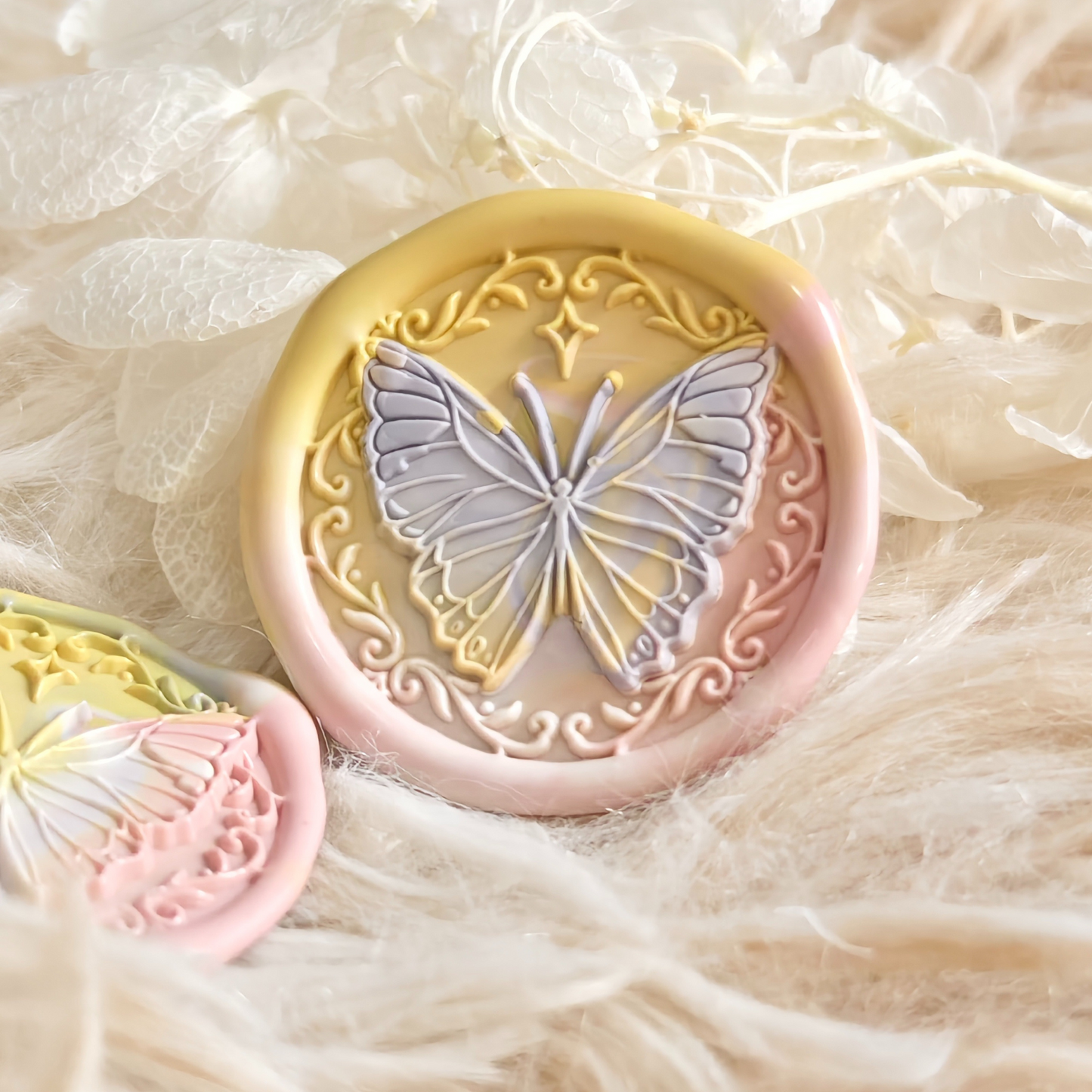 Wax Seal Stamp Kit Brass Head for Wedding Invitation Sealing Gift Wrap Envelope (Butterfly specimens)