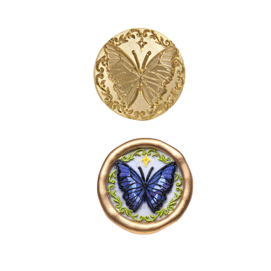 Wax Seal Stamp Kit Brass Head for Wedding Invitation Sealing Gift Wrap Envelope (Butterfly specimens)