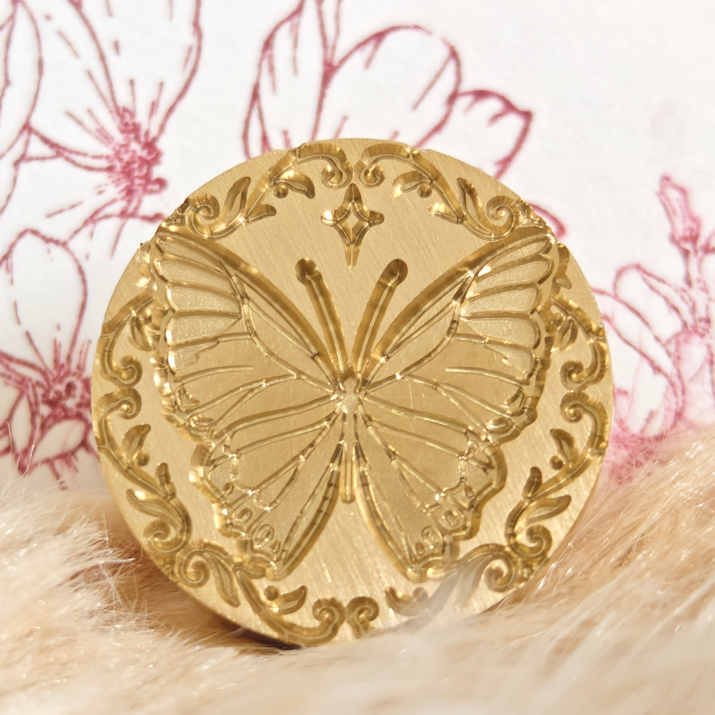 Wax Seal Stamp Kit Brass Head for Wedding Invitation Sealing Gift Wrap Envelope (Butterfly specimens)